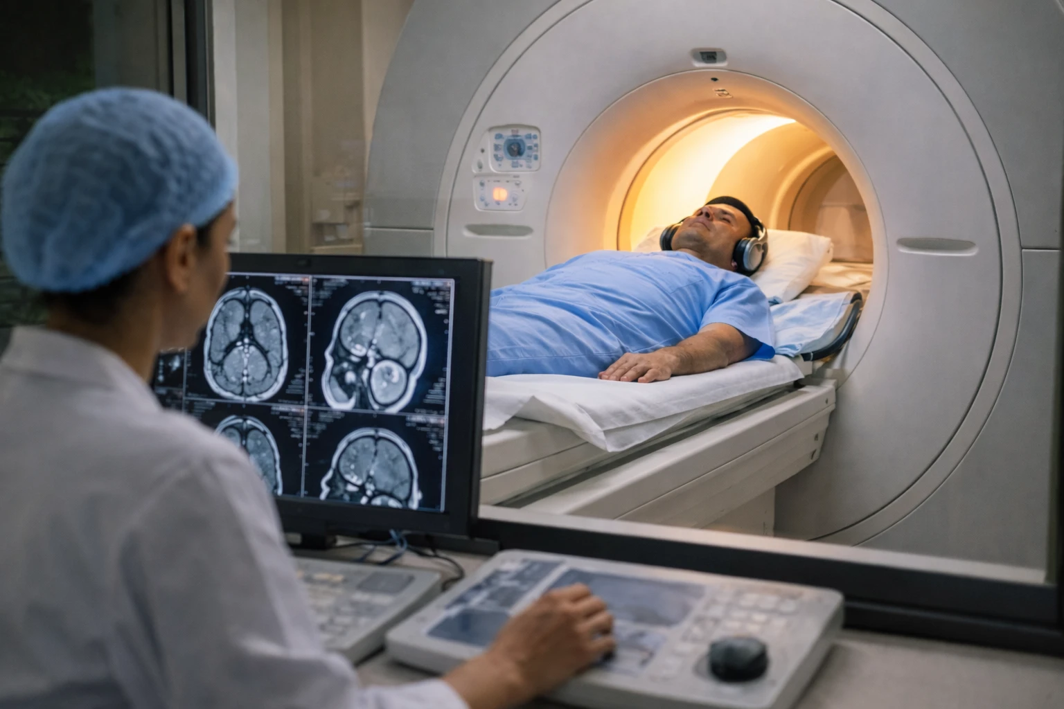 MRI (Magnetic Resonance Imaging) equipment close-up